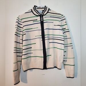 St.John Sport Wool Blend Zip Up Sweater Size Small